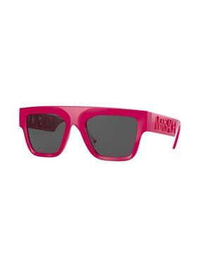 Versace VE4430U 536787 Fuchsia Pink Grey Lens Rectangle Sunglasses Unisex